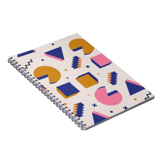 Memphis Geometry: jaren '90 Mode Naadloos Notitieboek (Rechterzijde)