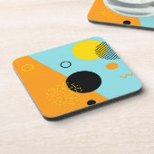 Memphis, hipster, trendy, coole illustratiekunst bier onderzetter (Linkerzijde)