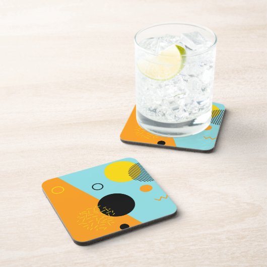 Memphis, hipster, trendy, coole illustratiekunst bier onderzetter (Rechterzijde)