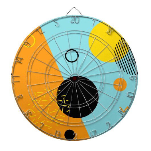 Memphis, hipster, trendy, coole illustratiekunst dartbord (Voorkant)
