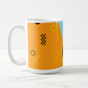 Memphis, hipster, trendy, coole illustratiekunst koffiemok