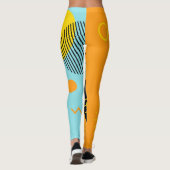 Memphis, hipster, trendy, coole illustratiekunst leggings (Achterkant)
