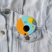 Memphis, hipster, trendy, coole illustratiekunst ronde button 7,6 cm (In situ)
