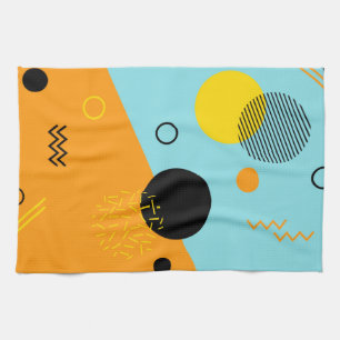 Memphis, hipster, trendy, koele illustratie kunst theedoek