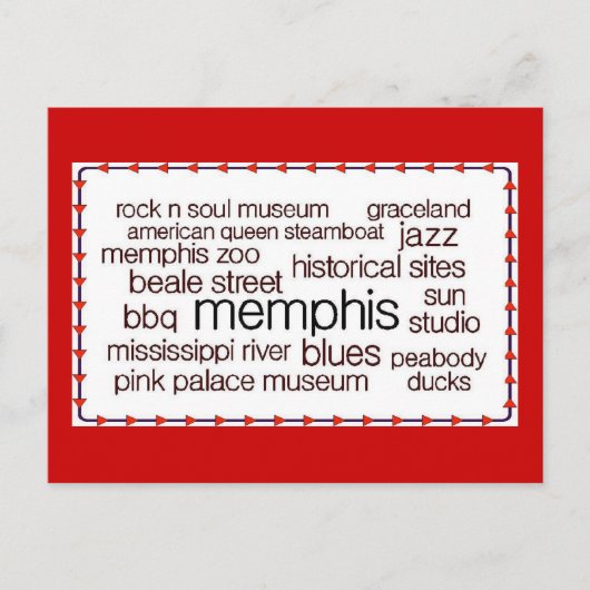 Memphis in bruin briefkaart (Voorkant)