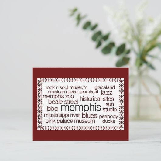 Memphis in bruin briefkaart (Staand voorkant)