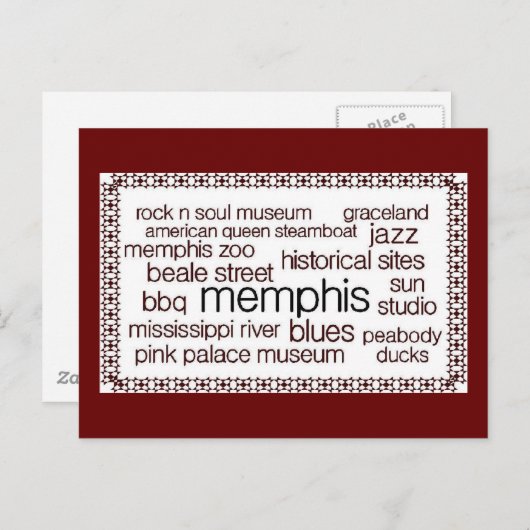 Memphis in bruin briefkaart (Voorkant / Achterkant)