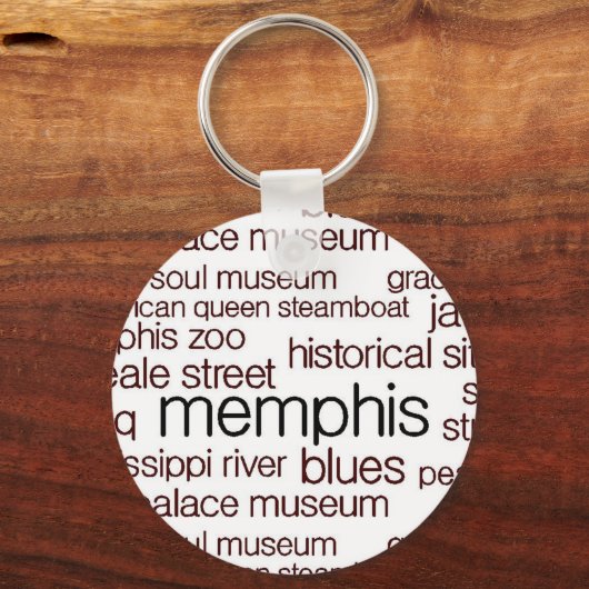 Memphis in bruin sleutelhanger (Voorkant)