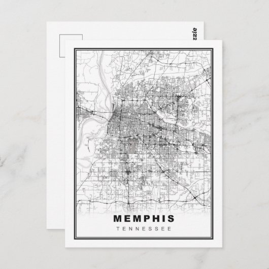 Memphis-kaart Briefkaart (Voorkant / Achterkant)