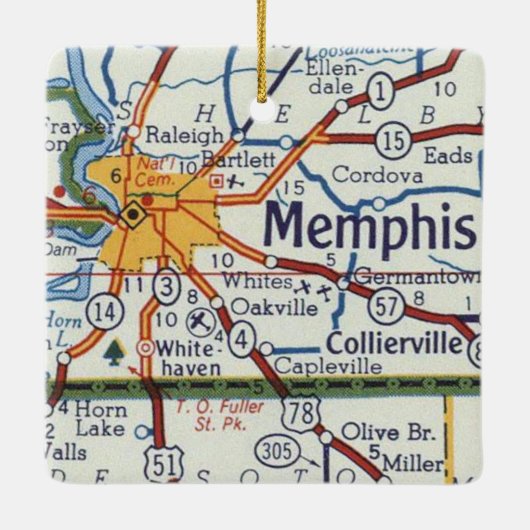 Memphis  kaart keramisch ornament (Achterkant)