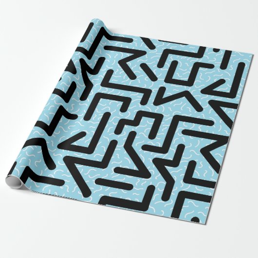 Memphis Labyrinth Cadeaupapier (Uitgerold)