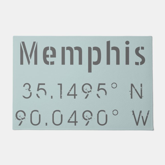 Memphis Latitude Lengtegraad Deurmat (Voorkant)