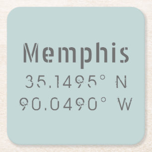 Memphis Latitude Lengtegraad Kartonnen Onderzetters