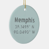 Memphis Lengtegraad Latitude Keramisch Ornament (Rechts)
