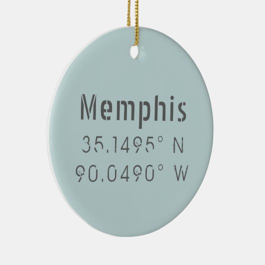 Memphis Lengtegraad Latitude Keramisch Ornament (Rechts)