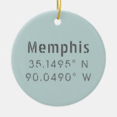 Memphis Lengtegraad Latitude Keramisch Ornament (Voorkant)