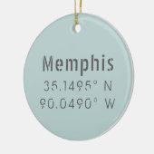 Memphis Lengtegraad Latitude Keramisch Ornament (Links)