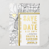 Memphis Love Locator | Bruiloft Bewaar de datum Folie Uitnodiging (Voorkant)
