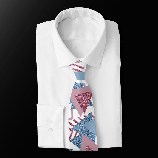 Memphis Lunar | Pastel 90s Abstracte vorm Aangepas Stropdas