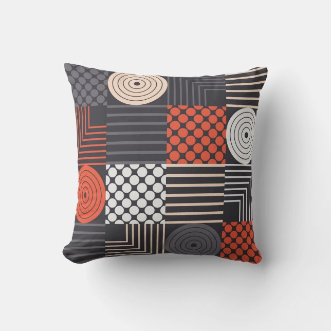 Memphis Magic: Geometrische banner plezier Kussen (Voorkant)