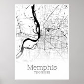 Memphis Map - Tennessee - City Map Poster (Voorkant)