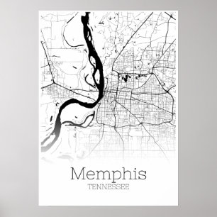 Memphis Map - Tennessee - City Map Poster
