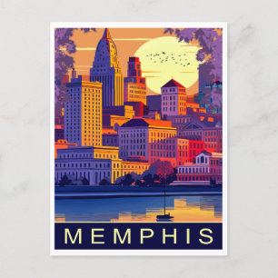 Memphis, Mississippi River, Reizen Briefkaart