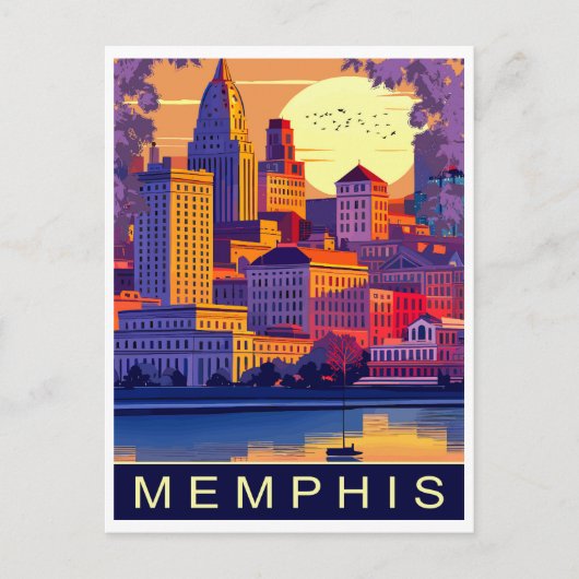 Memphis, Mississippi rivier, Reizen Briefkaart (Voorkant)