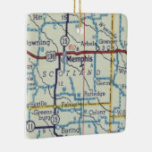Memphis MO kaart Keramisch Ornament (Rechts)