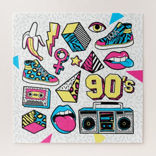 Memphis Mode: 80s-90s Badge Mix. Legpuzzel (Verticaal)