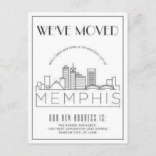Memphis Modern Deco   Adres Gewijzigd Aankondigingskaart
