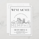 Memphis Modern Deco | Adres wijzigen Aankondigingskaart (Voorkant / Achterkant)