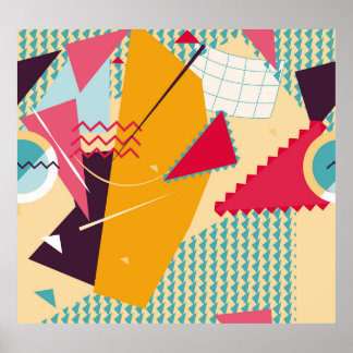 Memphis Mood: Retro geometrische trend Poster