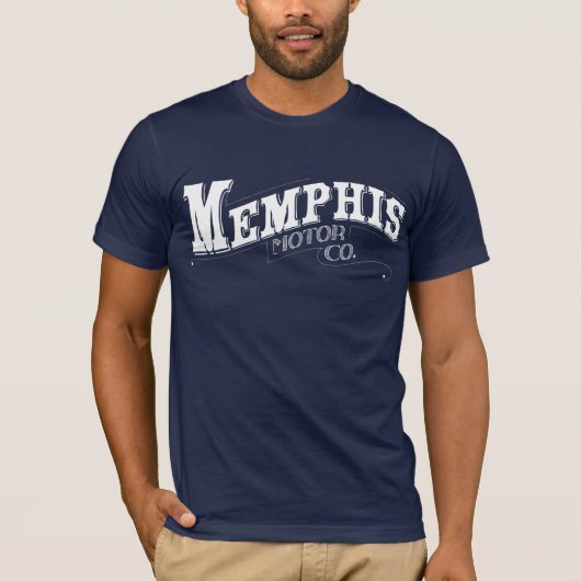 Memphis Motor Co. Shirt-Navy Blue T-shirt (Voorkant)