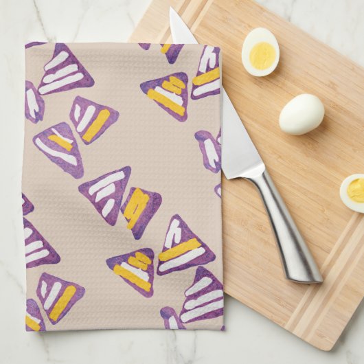 Memphis Nachos keukenhanddoek op Baking Stone kleu (Quarter Fold)