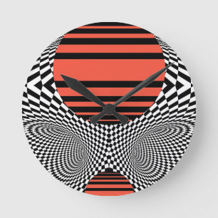 Memphis OpArt Ronde Klok