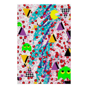 Memphis Packer-Man Design Perfect Poster