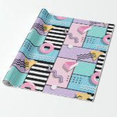 Memphis Party Cadeaupapier (Uitgerold)