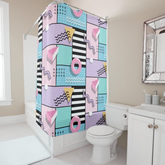 Memphis Party Douchegordijn (In situ)