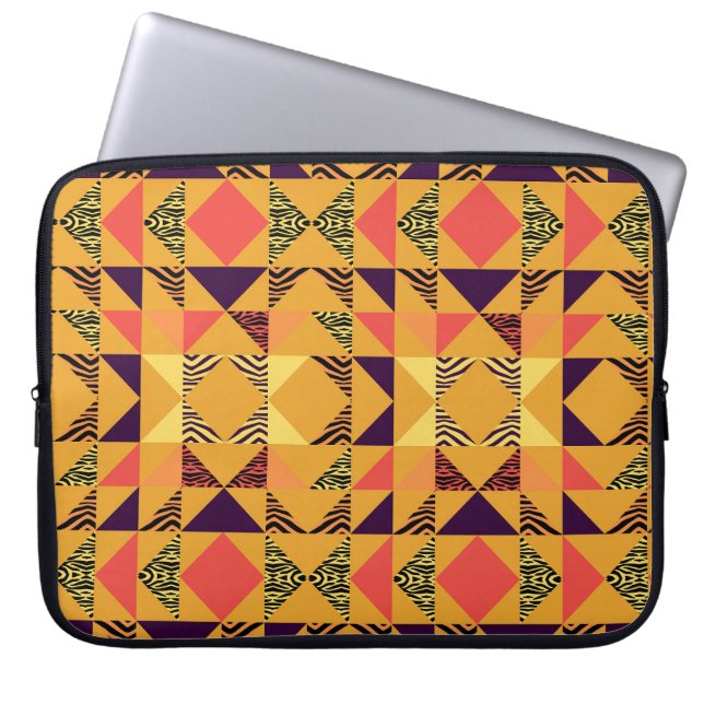 Memphis Pastel Driehoek Abstract Patroon. Laptop Sleeve (Voorkant)