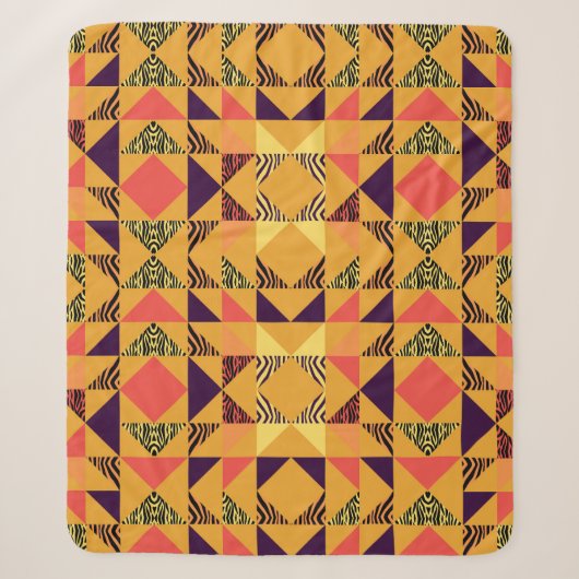Memphis Pastel Driehoek Abstract Patroon. Sherpa Deken (Voorkant)