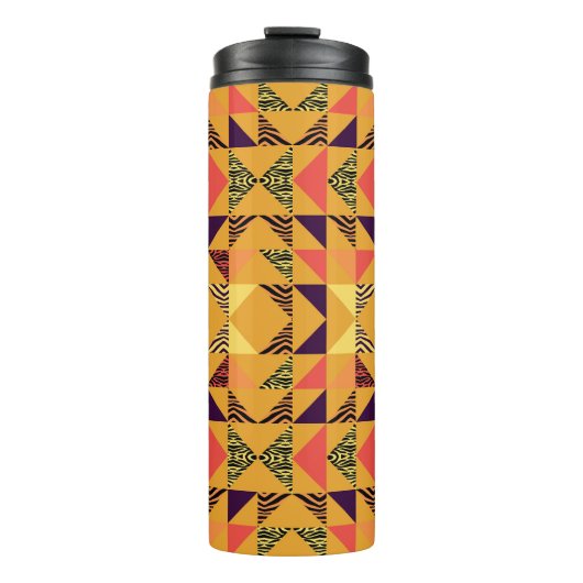 Memphis Pastel Driehoek Abstract Patroon. Thermosbeker (Voorkant)