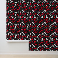 Memphis Patroon: Modern Zwart, Rood & Wit