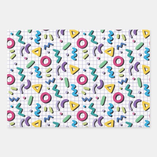 Memphis Pattern Inpakpapier Vel (Voorkant 3)