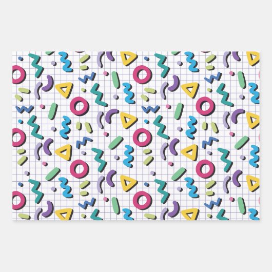 Memphis Pattern Inpakpapier Vel (Voorkant 2)