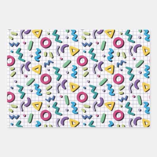 Memphis Pattern Inpakpapier Vel (Voorkant)