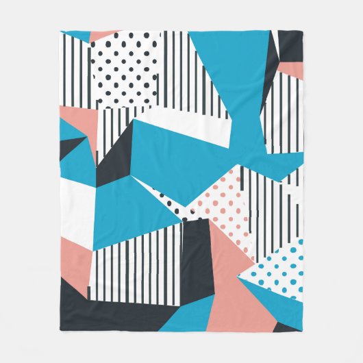 Memphis Pattern: Minimalistische Abstracte Trend Fleece Deken (Voorkant)