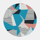 Memphis Pattern: Minimalistische Abstracte Trend Glas Ornament (Achterkant)