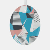 Memphis Pattern: Minimalistische Abstracte Trend Glas Ornament (Voorkant Rechts)