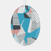 Memphis Pattern: Minimalistische Abstracte Trend Glas Ornament (Voorkant links)